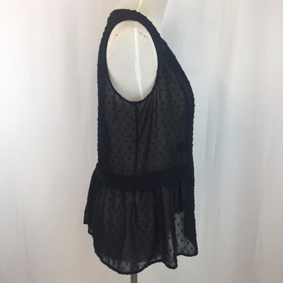 J Crew | Sheer Peplum Dot Top - Picture 3 of 7